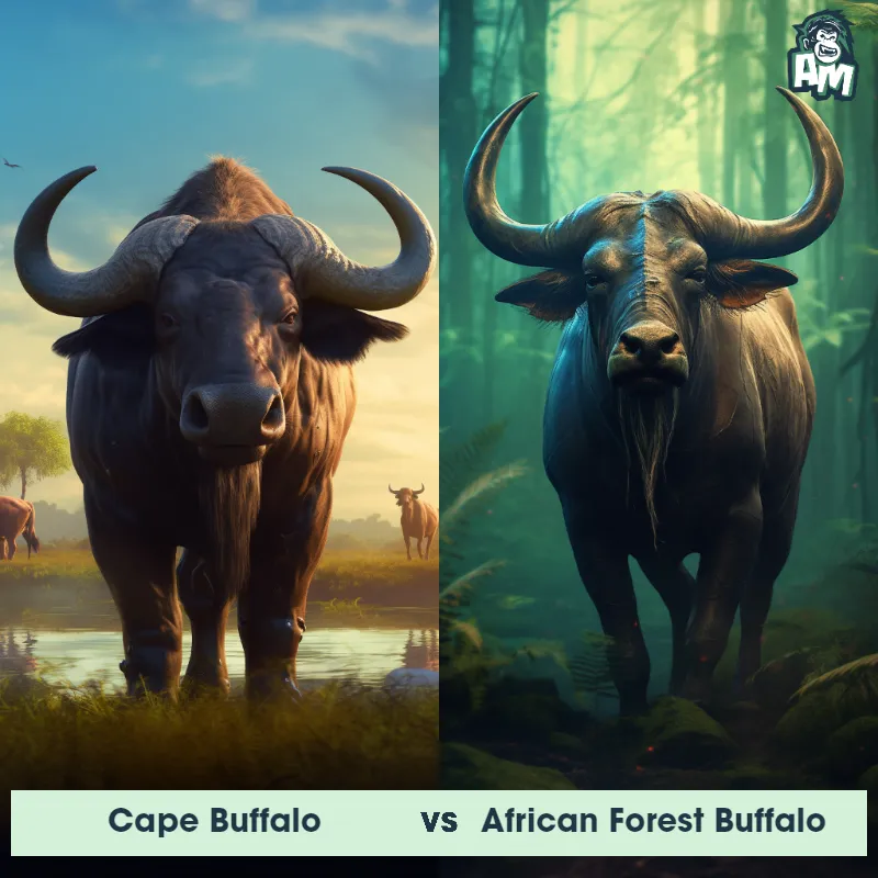 Cape Buffalo vs African Forest Buffalo - Animal Matchup Cape Buffalo vs African Forest Buffalo - Animal Matchup