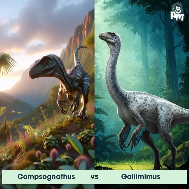 Compsognathus vs Gallimimus - Animal Matchup Compsognathus vs Gallimimus - Animal Matchup