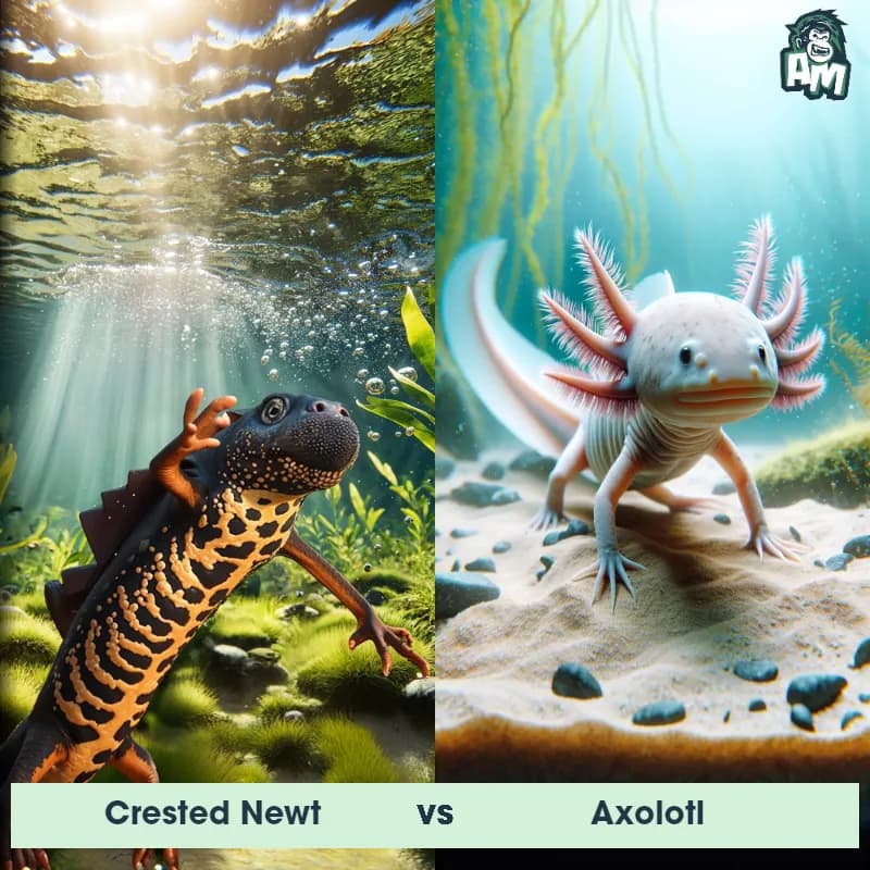 Crested Newt vs Axolotl - Animal Matchup Crested Newt vs Axolotl - Animal Matchup