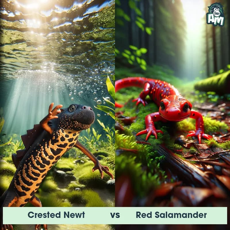 Crested Newt vs Red Salamander - Animal Matchup Crested Newt vs Red Salamander - Animal Matchup