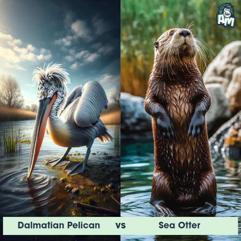 Dalmatian Pelican vs Sea Otter - Animal Matchup Dalmatian Pelican vs Sea Otter - Animal Matchup