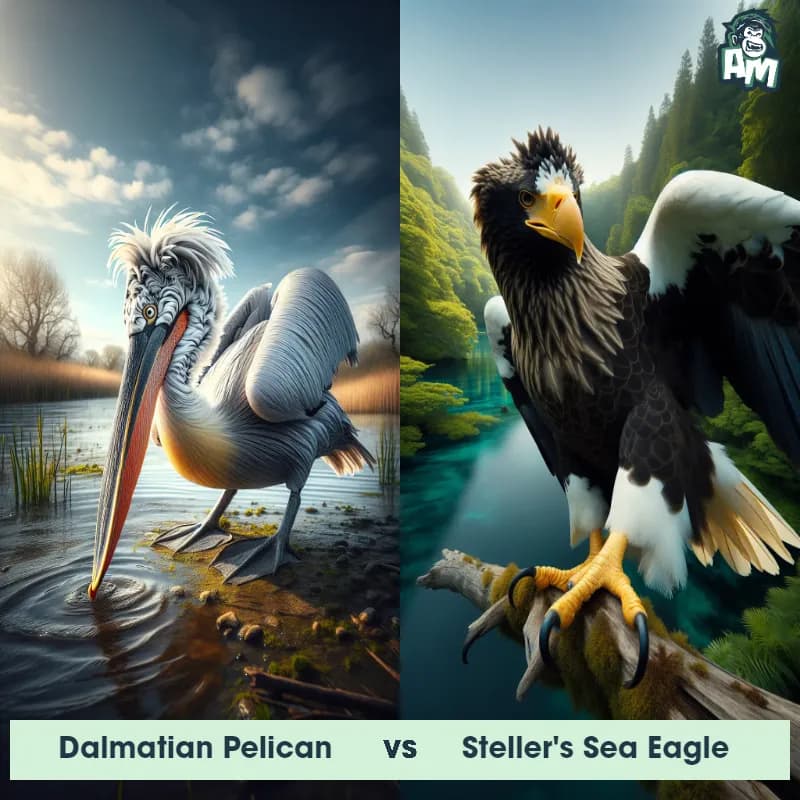 Dalmatian Pelican vs Steller's Sea Eagle - Animal Matchup Dalmatian Pelican vs Steller's Sea Eagle - Animal Matchup