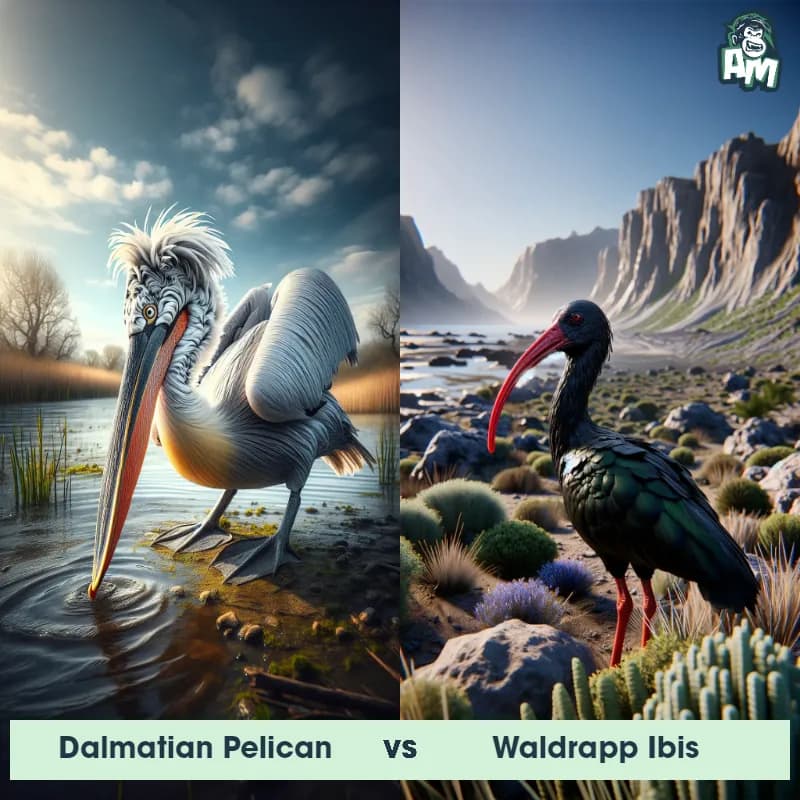 Dalmatian Pelican vs Waldrapp Ibis - Animal Matchup Dalmatian Pelican vs Waldrapp Ibis - Animal Matchup