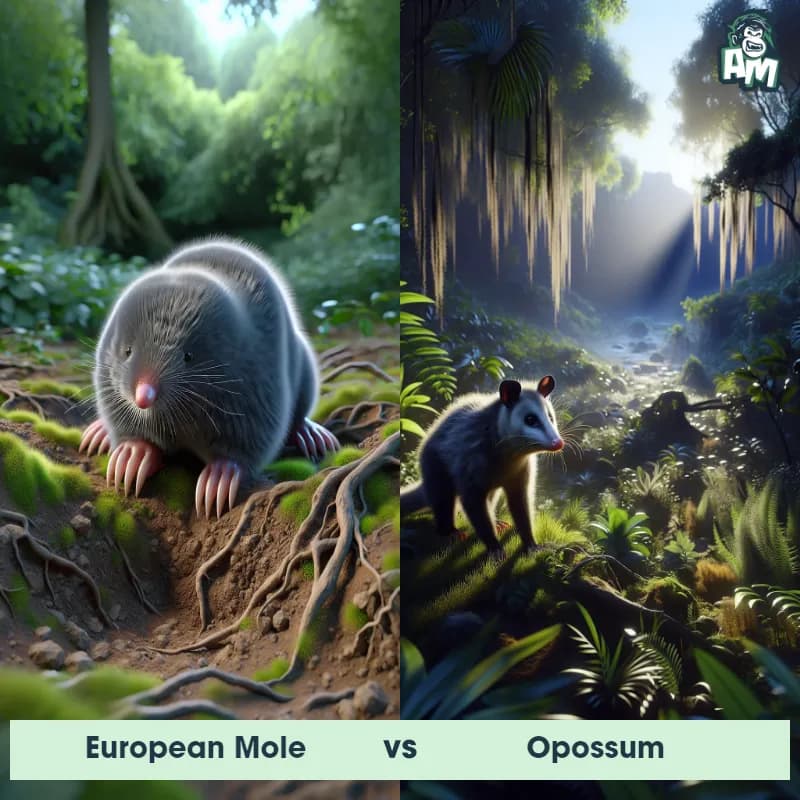 European Mole vs Opossum - Animal Matchup European Mole vs Opossum - Animal Matchup
