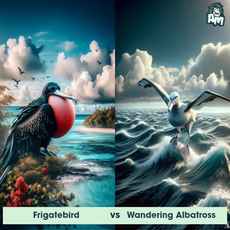 Frigatebird vs Wandering Albatross - Animal Matchup Frigatebird vs Wandering Albatross - Animal Matchup