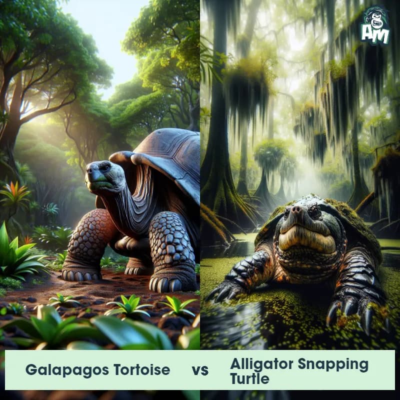 Galapagos Tortoise vs Alligator Snapping Turtle - Animal Matchup Galapagos Tortoise vs Alligator Snapping Turtle - Animal Matchup