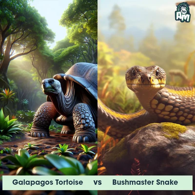 Galapagos Tortoise vs Bushmaster Snake - Animal Matchup Galapagos Tortoise vs Bushmaster Snake - Animal Matchup