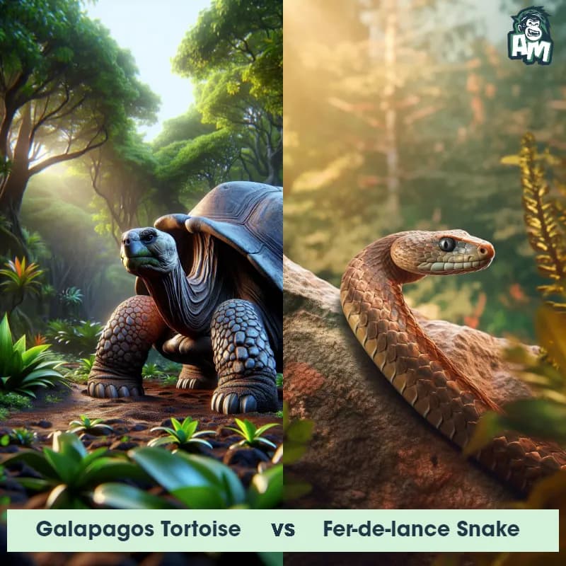 Galapagos Tortoise vs Fer-De-Lance Snake - Animal Matchup Galapagos Tortoise vs Fer-De-Lance Snake - Animal Matchup