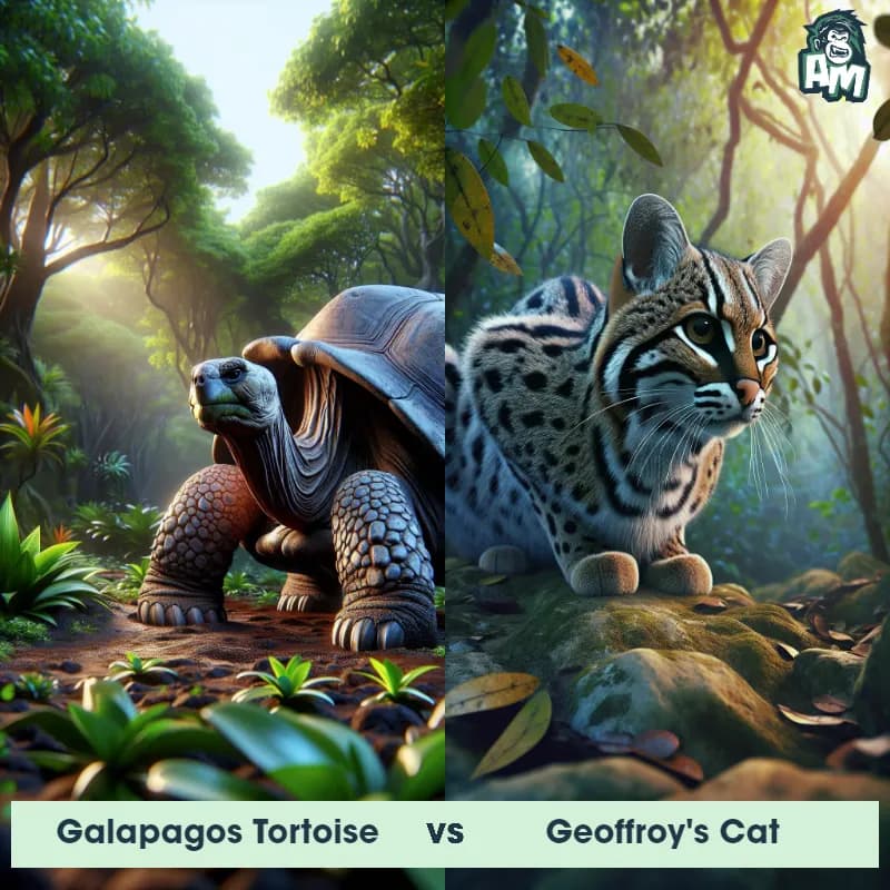 Galapagos Tortoise vs Geoffroy's Cat - Animal Matchup Galapagos Tortoise vs Geoffroy's Cat - Animal Matchup