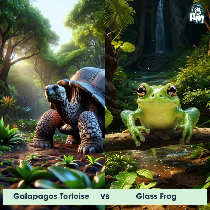 Galapagos Tortoise vs Glass Frog - Animal Matchup Galapagos Tortoise vs Glass Frog - Animal Matchup