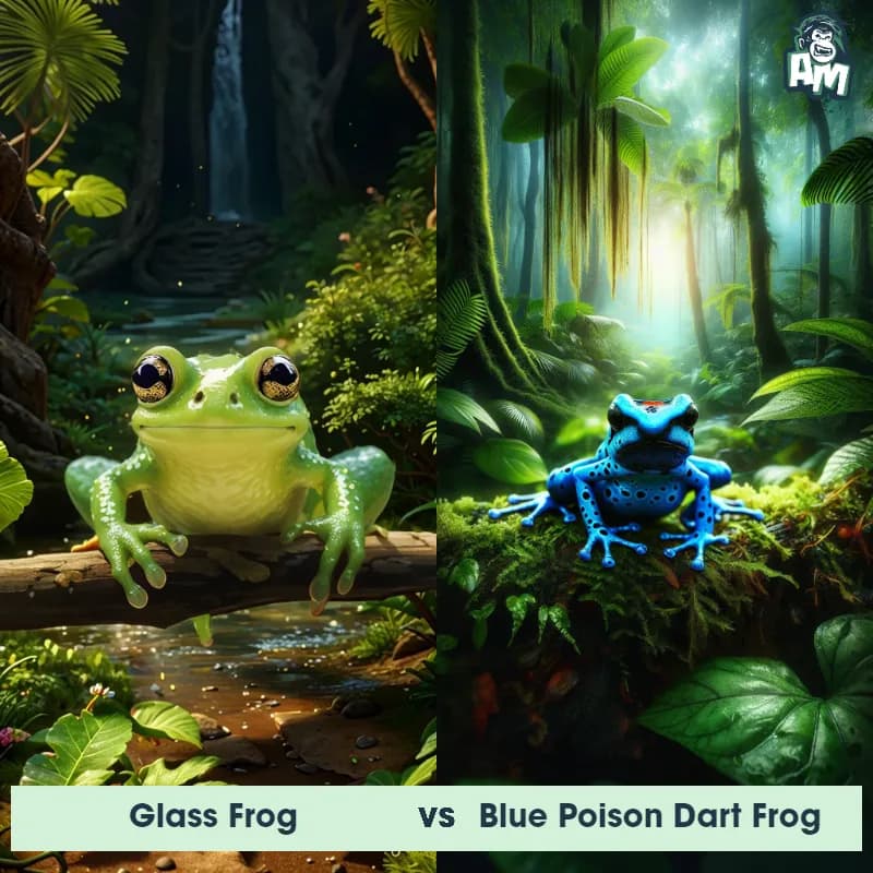 Glass Frog vs Blue Poison Dart Frog - Animal Matchup Glass Frog vs Blue Poison Dart Frog - Animal Matchup