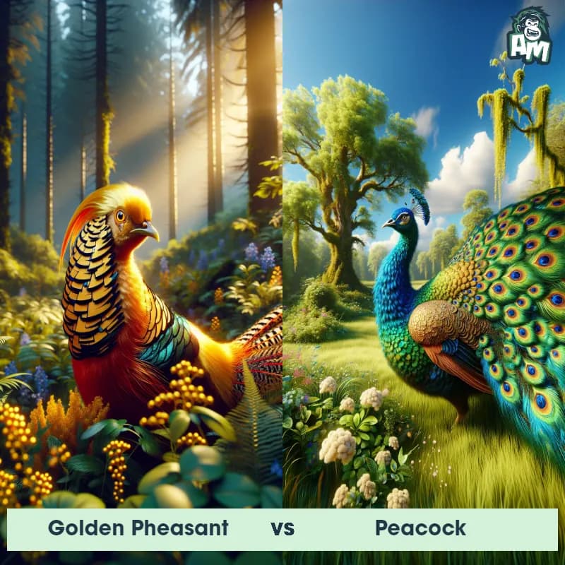 Golden Pheasant vs Peacock - Animal Matchup Golden Pheasant vs Peacock - Animal Matchup