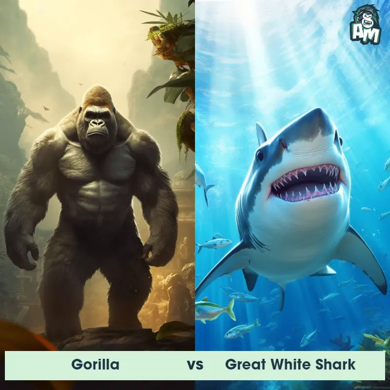 Gorilla vs Great White Shark - Animal Matchup Gorilla vs Great White Shark - Animal Matchup
