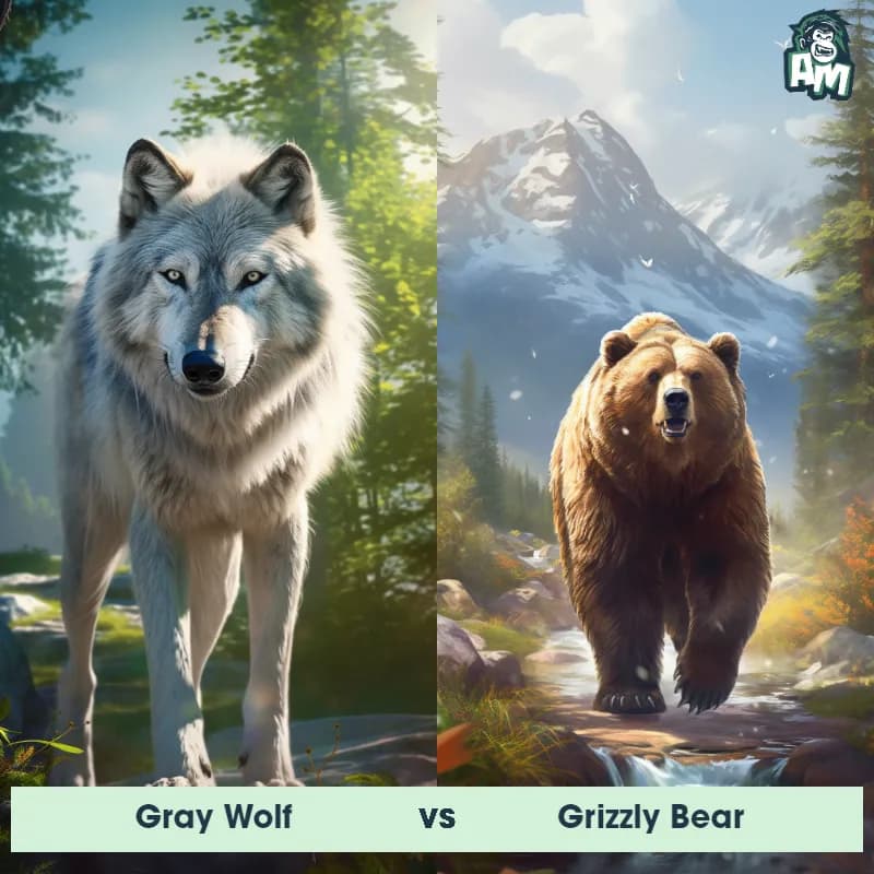 Gray Wolf vs Grizzly Bear - Animal Matchup Gray Wolf vs Grizzly Bear - Animal Matchup