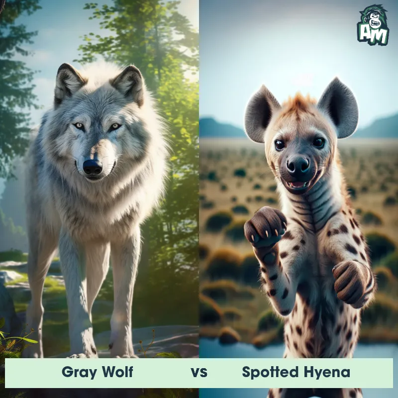 Gray Wolf vs Spotted Hyena - Animal Matchup Gray Wolf vs Spotted Hyena - Animal Matchup