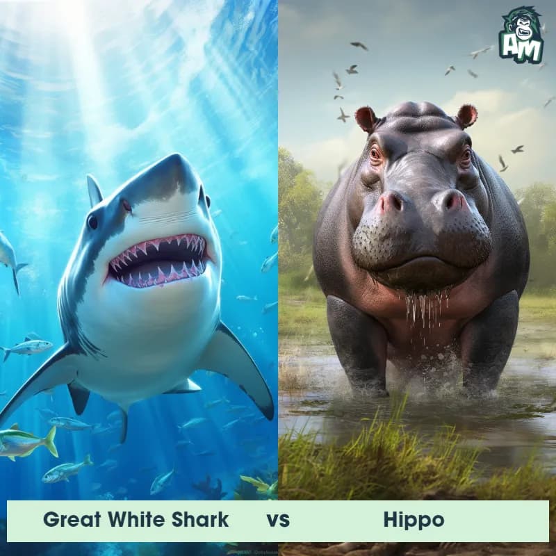 Great White Shark vs Hippo - Animal Matchup Great White Shark vs Hippo - Animal Matchup