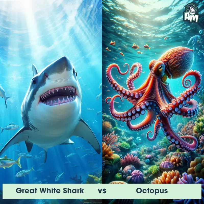 Great White Shark vs Octopus - Animal Matchup Great White Shark vs Octopus - Animal Matchup
