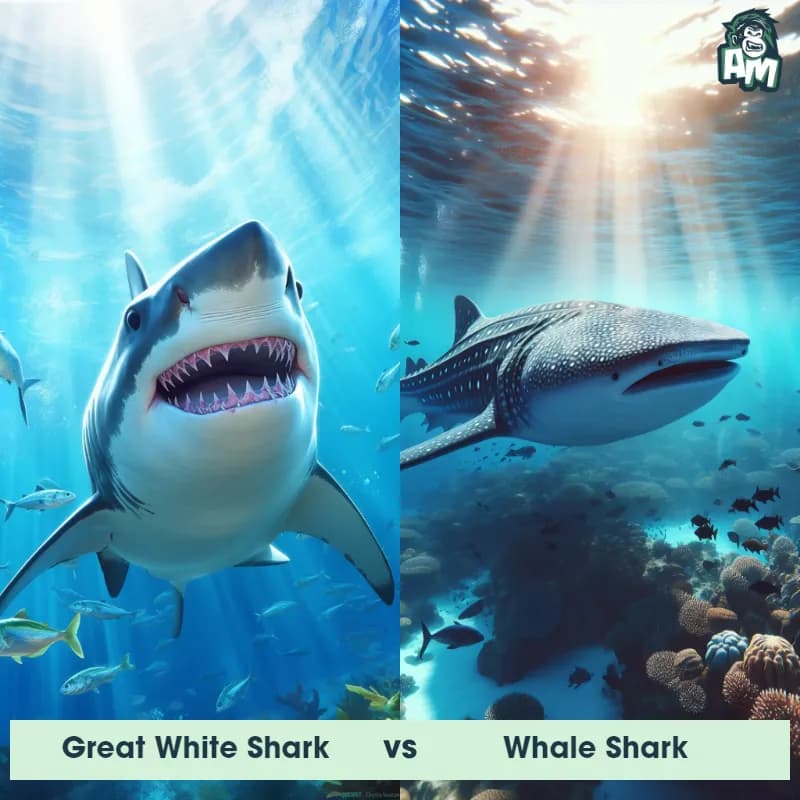 Great White Shark vs Whale Shark - Animal Matchup Great White Shark vs Whale Shark - Animal Matchup