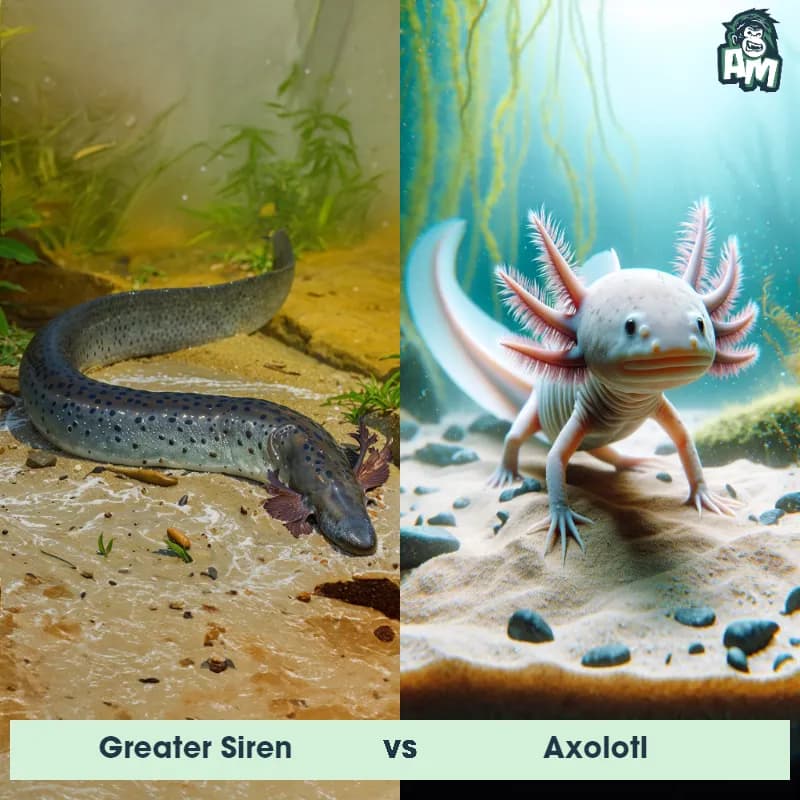 Greater Siren vs Axolotl - Animal Matchup Greater Siren vs Axolotl - Animal Matchup