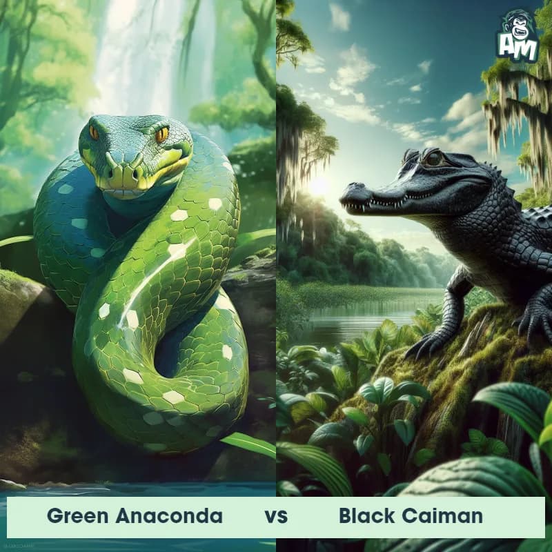 Green Anaconda vs Black Caiman - Animal Matchup Green Anaconda vs Black Caiman - Animal Matchup