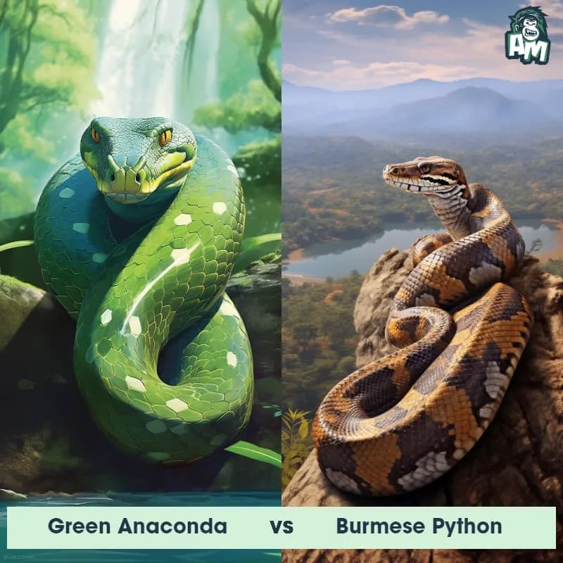 Green Anaconda vs Burmese Python - Animal Matchup Green Anaconda vs Burmese Python - Animal Matchup