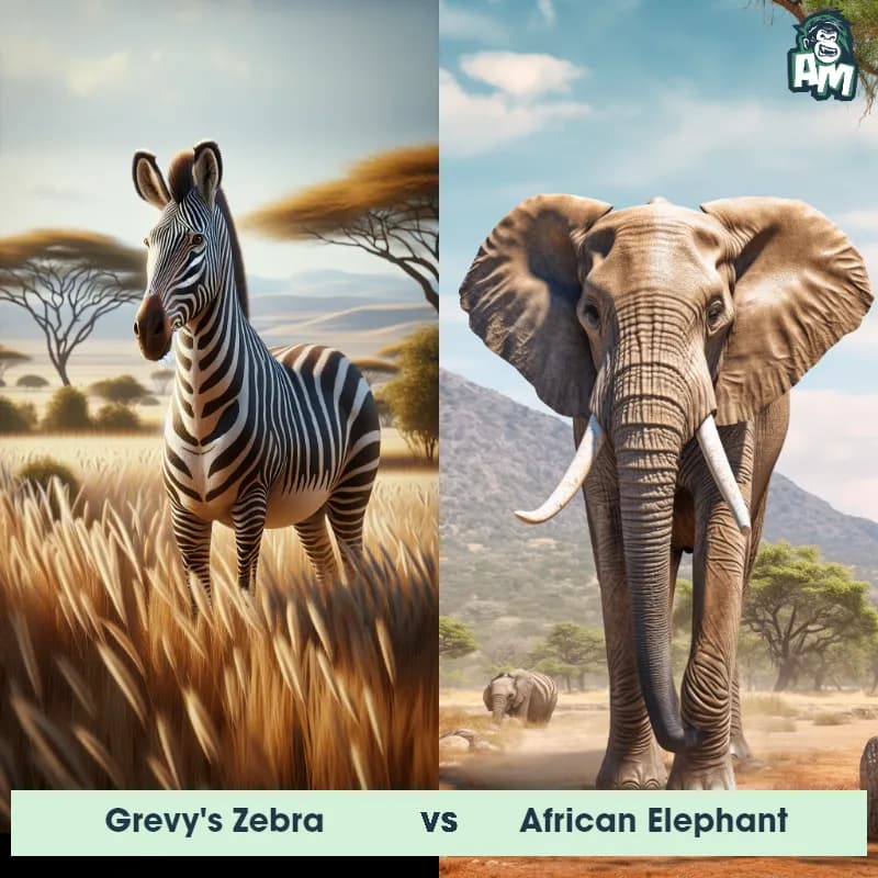 Grevy's Zebra vs African Elephant - Animal Matchup Grevy's Zebra vs African Elephant - Animal Matchup