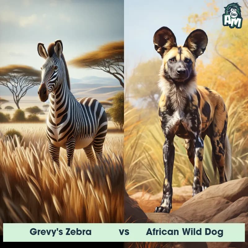 Grevy's Zebra vs African Wild Dog - Animal Matchup Grevy's Zebra vs African Wild Dog - Animal Matchup