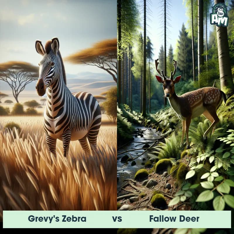 Grevy's Zebra vs Fallow Deer - Animal Matchup Grevy's Zebra vs Fallow Deer - Animal Matchup