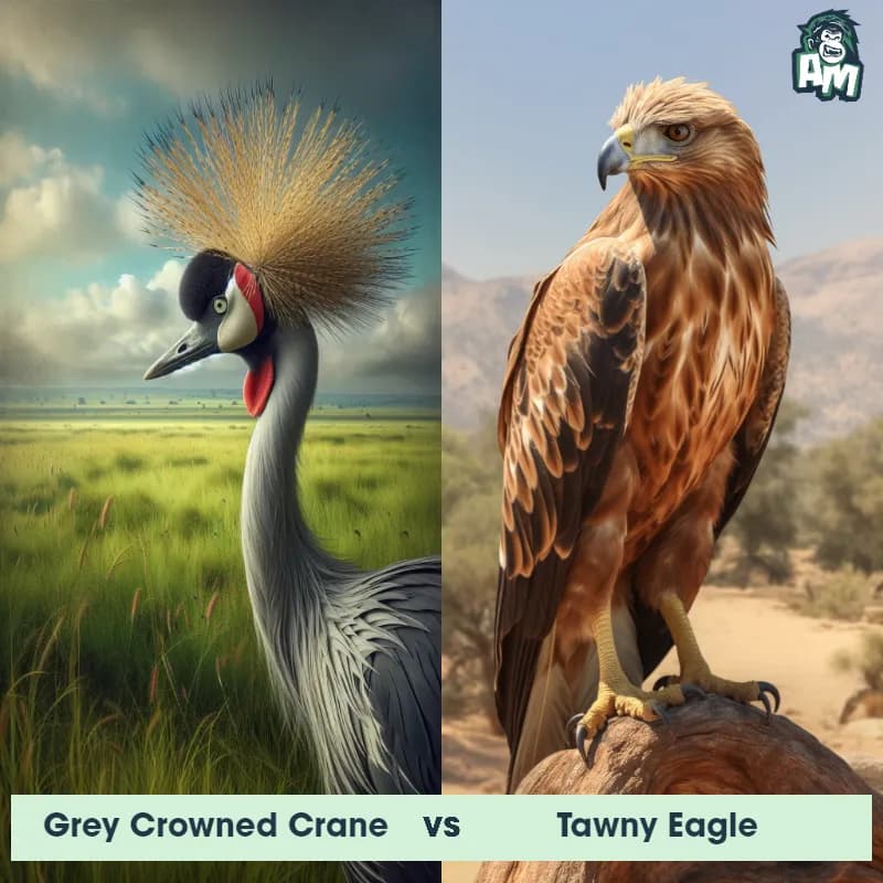 Grey Crowned Crane vs Tawny Eagle - Animal Matchup Grey Crowned Crane vs Tawny Eagle - Animal Matchup