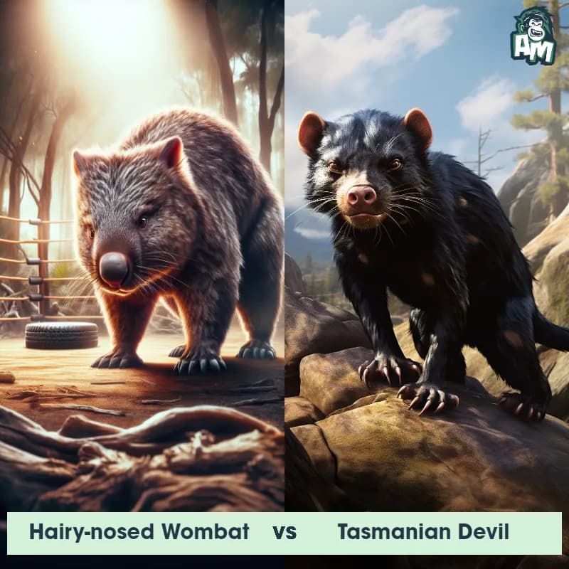 Hairy-Nosed Wombat vs Tasmanian Devil - Animal Matchup Hairy-Nosed Wombat vs Tasmanian Devil - Animal Matchup