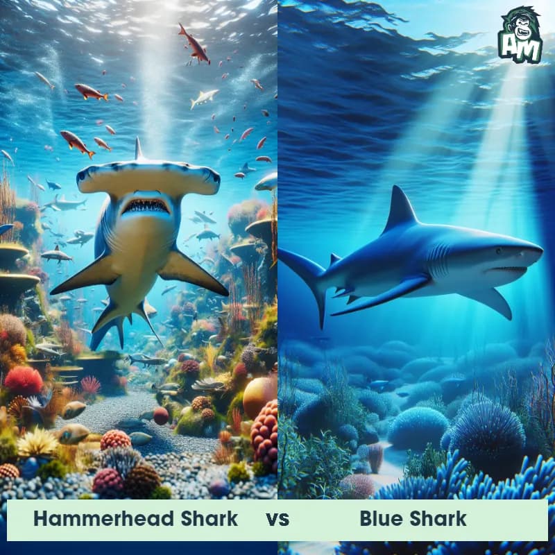 Hammerhead Shark vs Blue Shark - Animal Matchup Hammerhead Shark vs Blue Shark - Animal Matchup