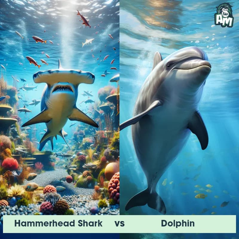 Hammerhead Shark vs Dolphin - Animal Matchup Hammerhead Shark vs Dolphin - Animal Matchup
