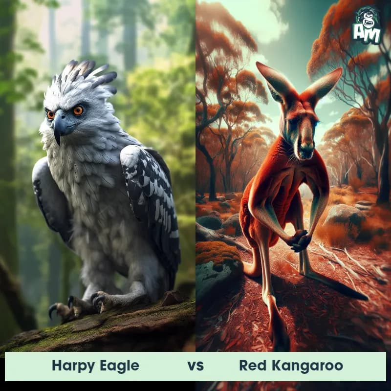 Harpy Eagle vs Red Kangaroo - Animal Matchup Harpy Eagle vs Red Kangaroo - Animal Matchup
