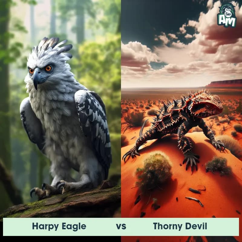 Harpy Eagle vs Thorny Devil - Animal Matchup Harpy Eagle vs Thorny Devil - Animal Matchup