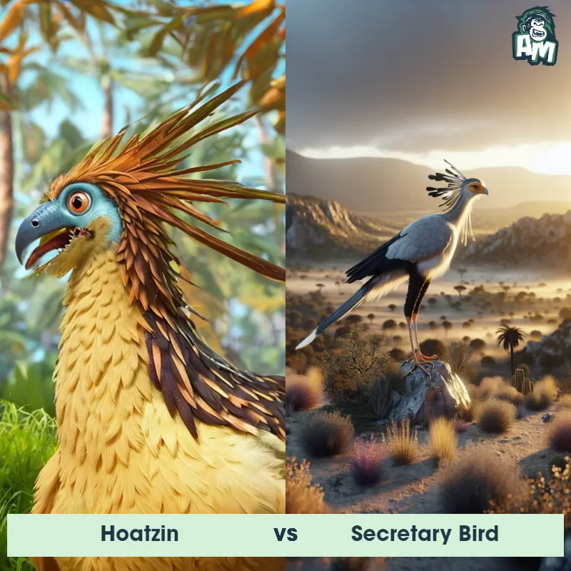 Hoatzin vs Secretary Bird - Animal Matchup Hoatzin vs Secretary Bird - Animal Matchup