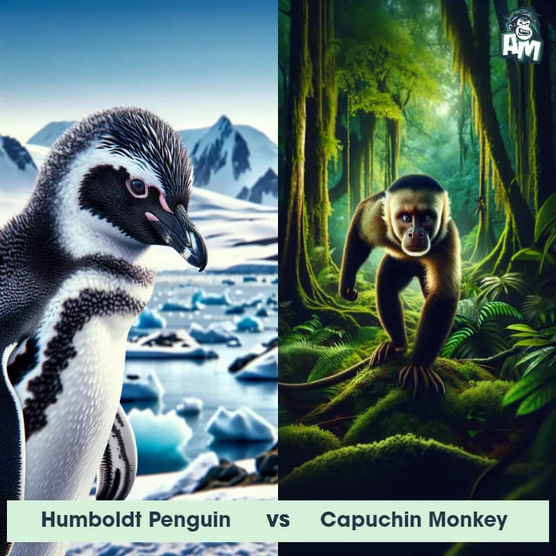 Humboldt Penguin vs Capuchin Monkey - Animal Matchup Humboldt Penguin vs Capuchin Monkey - Animal Matchup