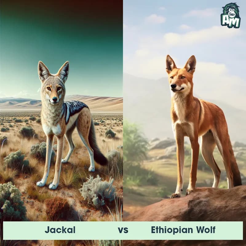 Jackal vs Ethiopian Wolf - Animal Matchup Jackal vs Ethiopian Wolf - Animal Matchup