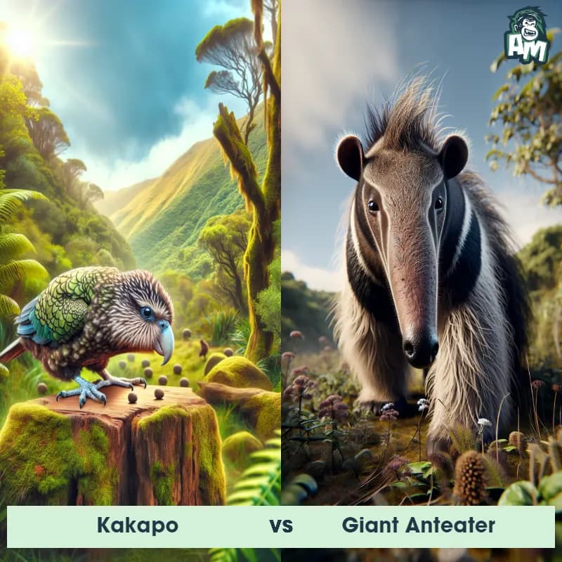 Kakapo vs Giant Anteater - Animal Matchup Kakapo vs Giant Anteater - Animal Matchup