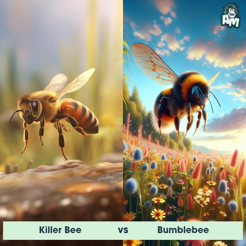 Killer Bee vs Bumblebee - Animal Matchup Killer Bee vs Bumblebee - Animal Matchup