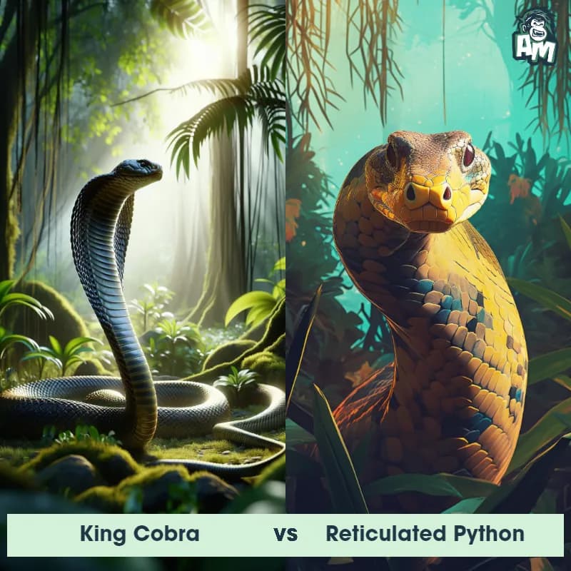 King Cobra vs Reticulated Python - Animal Matchup King Cobra vs Reticulated Python - Animal Matchup
