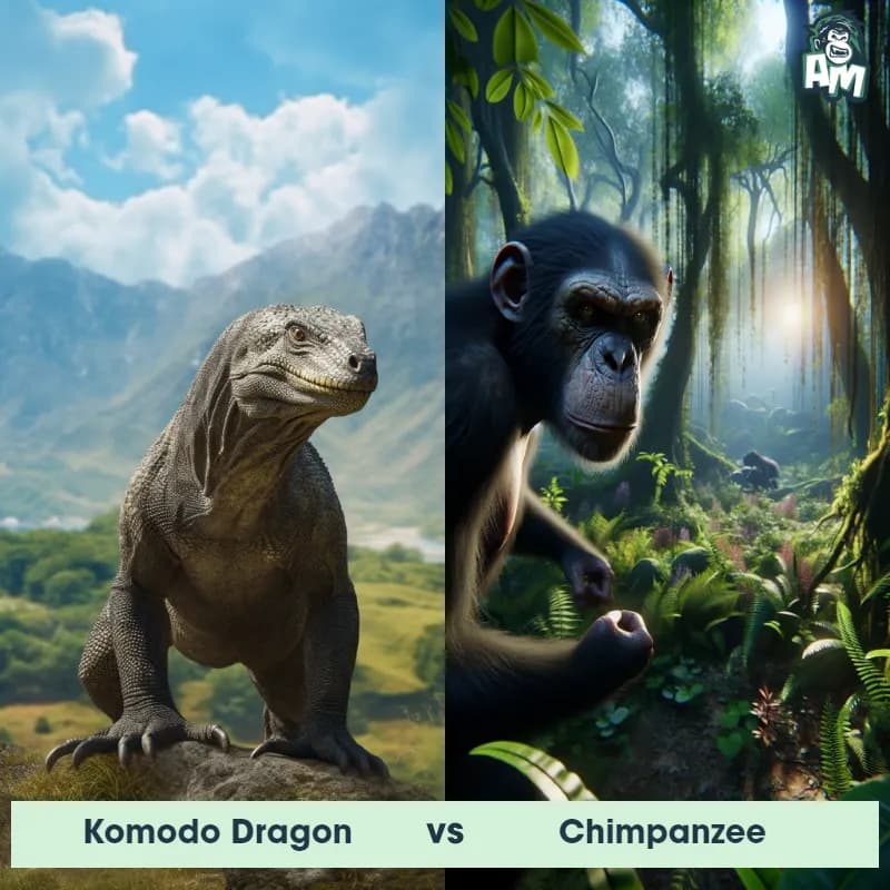 Komodo Dragon vs Chimpanzee - Animal Matchup Komodo Dragon vs Chimpanzee - Animal Matchup