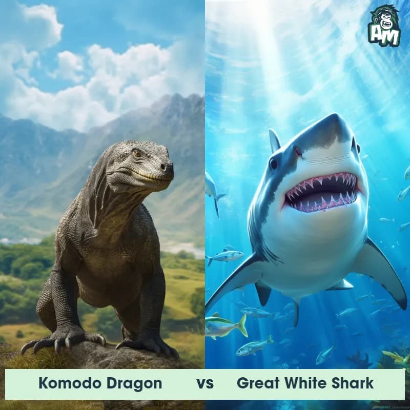 Komodo Dragon vs Great White Shark - Animal Matchup Komodo Dragon vs Great White Shark - Animal Matchup