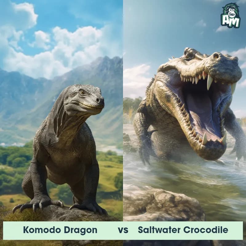 Komodo Dragon vs Saltwater Crocodile - Animal Matchup Komodo Dragon vs Saltwater Crocodile - Animal Matchup
