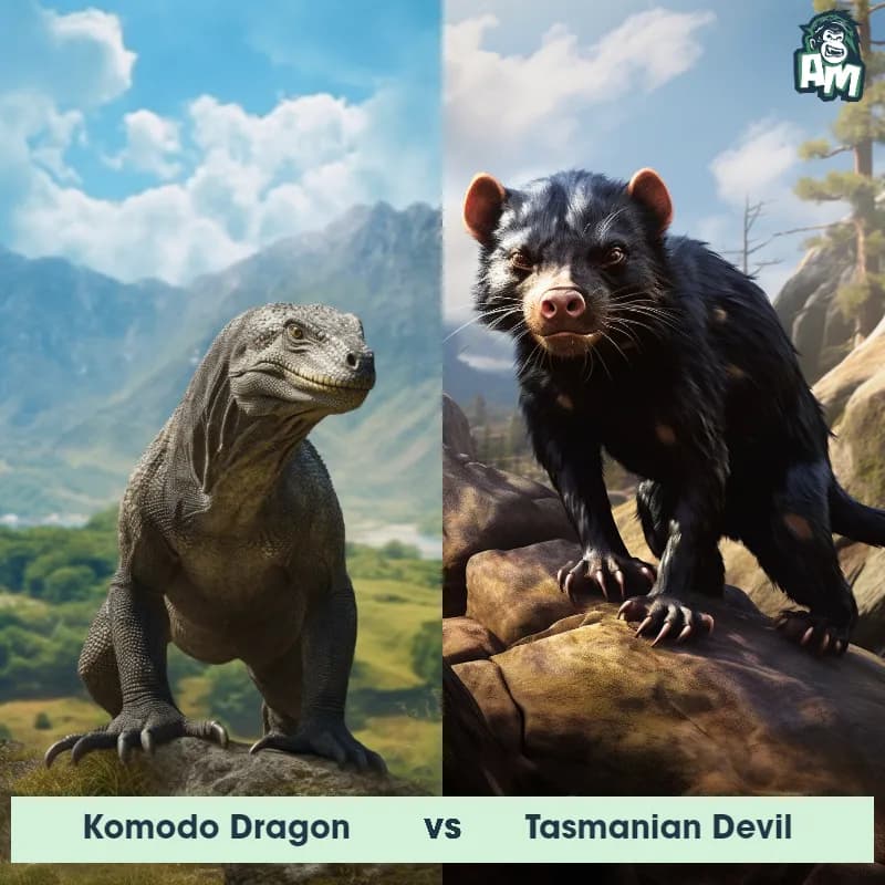 Komodo Dragon vs Tasmanian Devil - Animal Matchup Komodo Dragon vs Tasmanian Devil - Animal Matchup