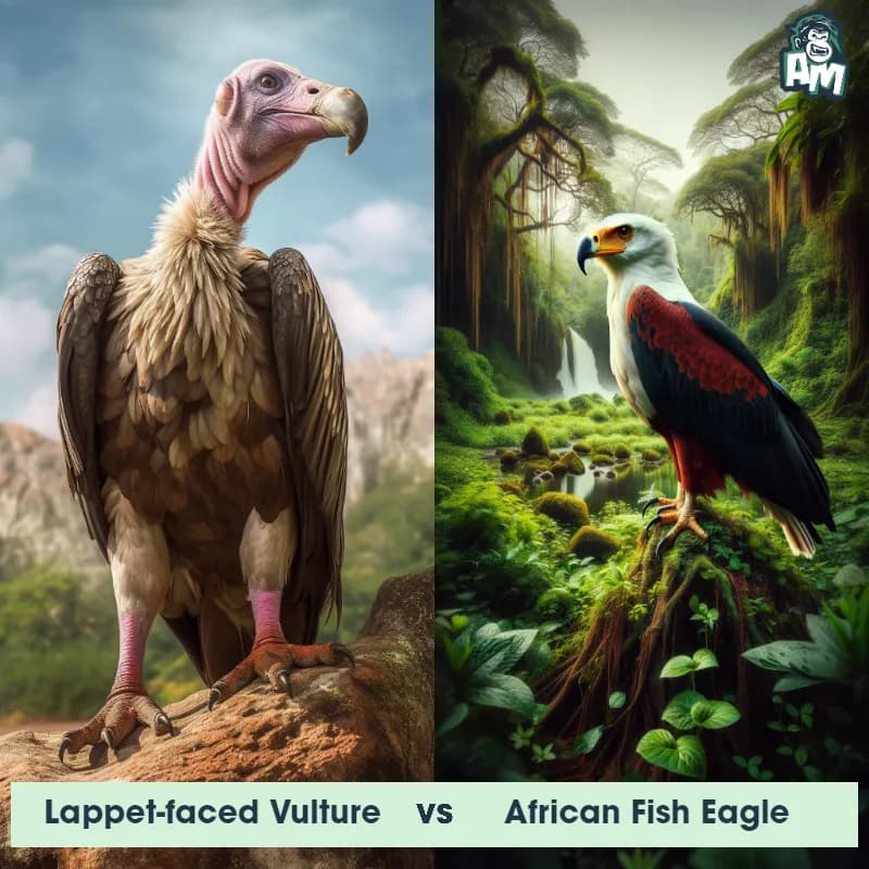 Lappet-Faced Vulture vs African Fish Eagle - Animal Matchup Lappet-Faced Vulture vs African Fish Eagle - Animal Matchup