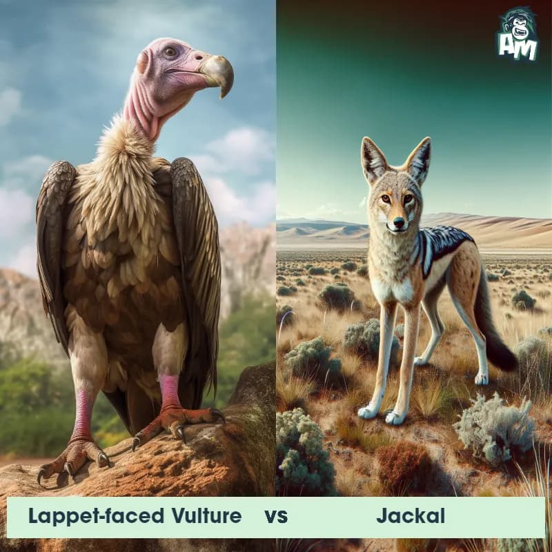 Lappet-Faced Vulture vs Jackal - Animal Matchup Lappet-Faced Vulture vs Jackal - Animal Matchup