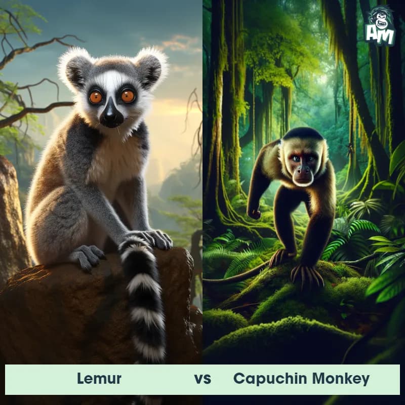 Lemur vs Capuchin Monkey - Animal Matchup Lemur vs Capuchin Monkey - Animal Matchup