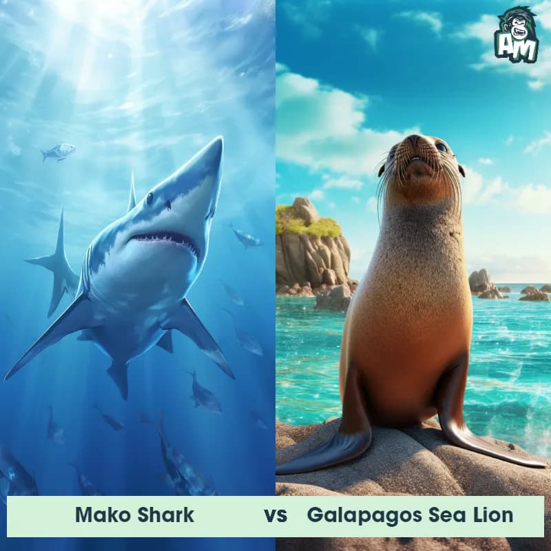 Mako Shark vs Galapagos Sea Lion - Animal Matchup Mako Shark vs Galapagos Sea Lion - Animal Matchup