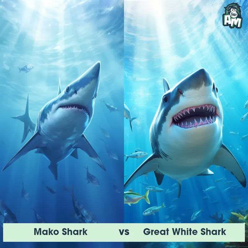 Mako Shark vs Great White Shark - Animal Matchup Mako Shark vs Great White Shark - Animal Matchup