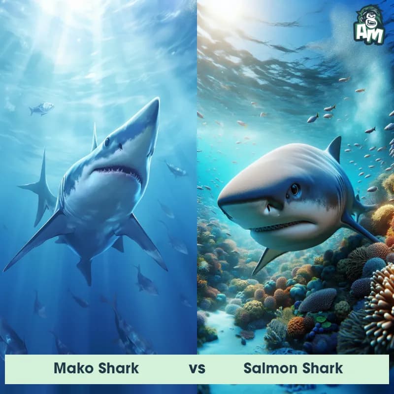 Mako Shark vs Salmon Shark - Animal Matchup Mako Shark vs Salmon Shark - Animal Matchup
